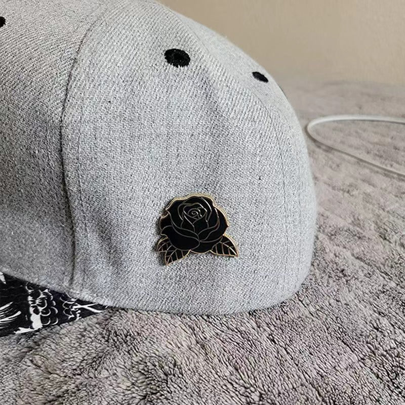 Black Rose Cap Clip
