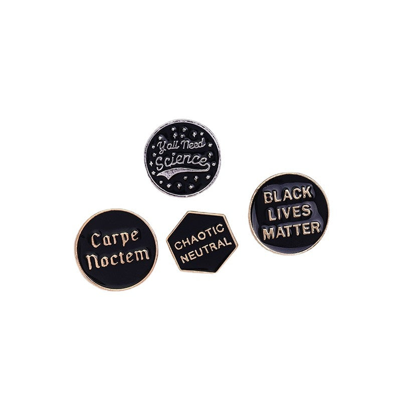 Enamel-Coated Zinc Alloy Letter Pin