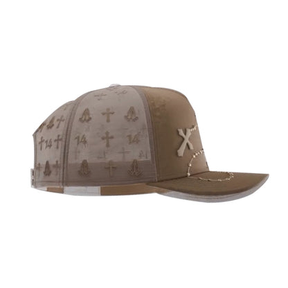 Brown Cross Chain Cap